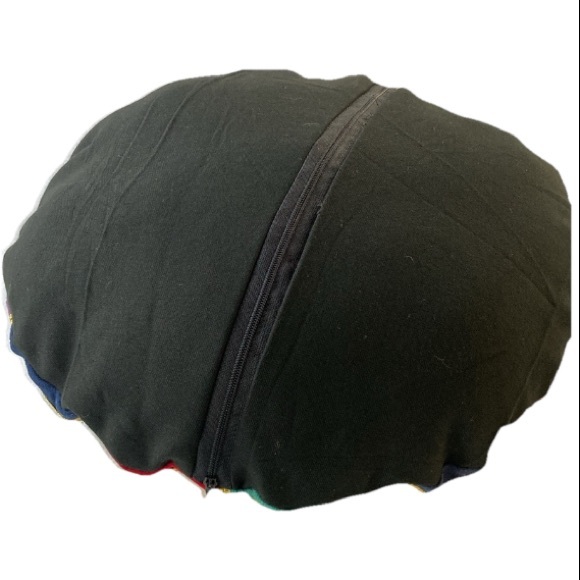 BOHEMIAN Indian Velvet Round Embroidered Decorative Round Pillow Cover 15.5” - Picture 5 of 16